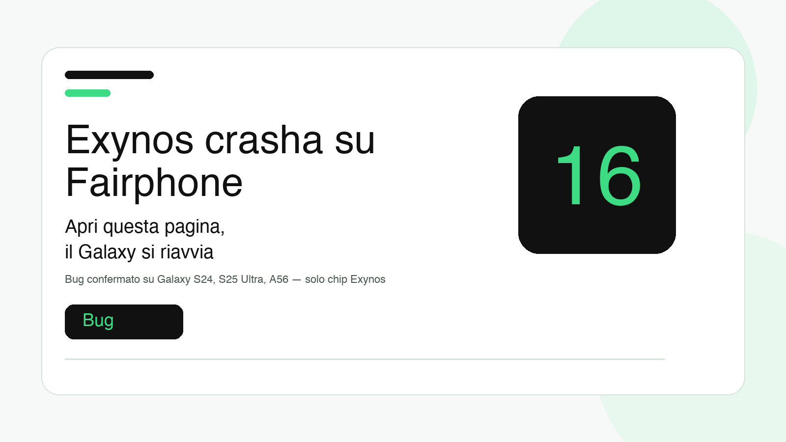 Exynos e il sito Fairphone: aprire questa pagina riavvia il Galaxy