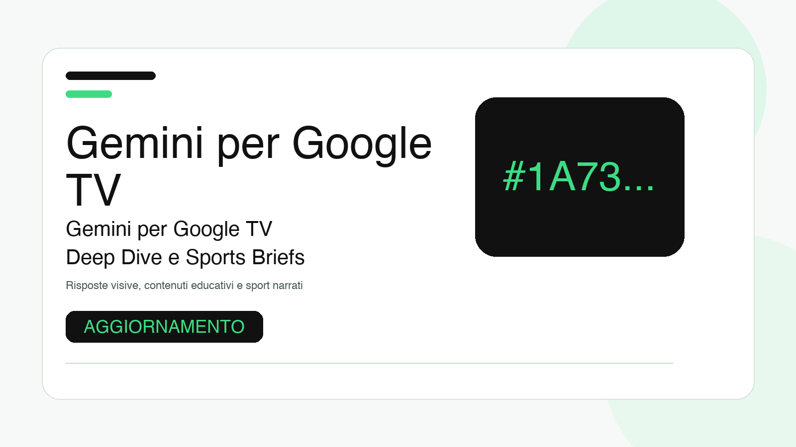 Gemini per Google TV: risposte visive, Deep Dive e Sports Briefs ora disponibili