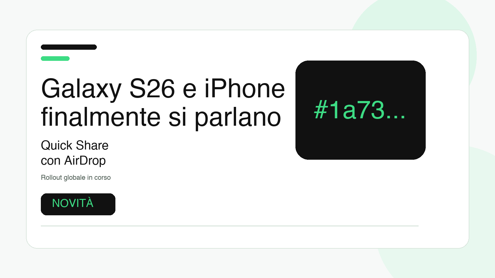 Galaxy S26 e iPhone: Quick Share con AirDrop in rollout globale