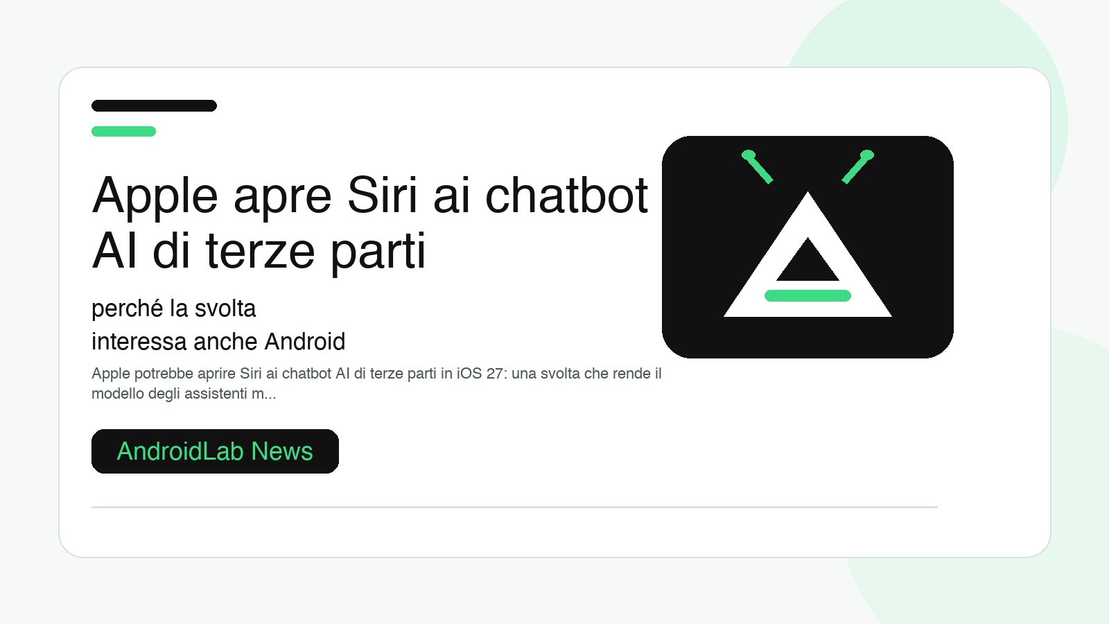 Apple apre Siri ai chatbot AI di terze parti: perché la svolta interessa anche Android