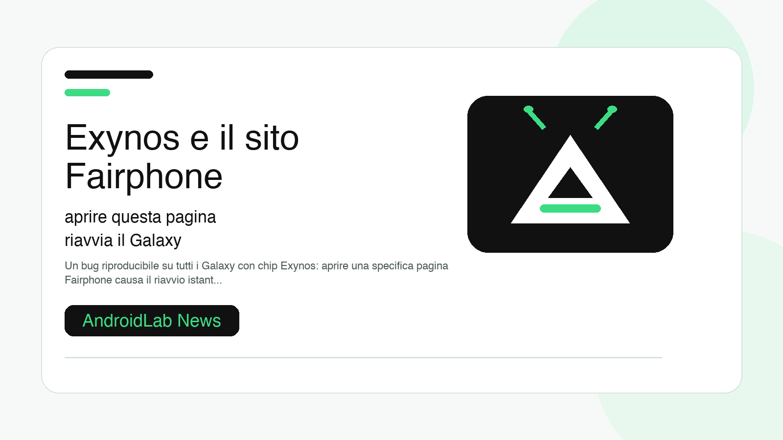 Exynos e il sito Fairphone: aprire questa pagina riavvia il Galaxy