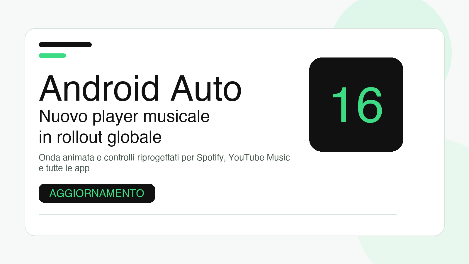 Android Auto: il nuovo player musicale con onda animata e controlli riprogettati è in rollout globale