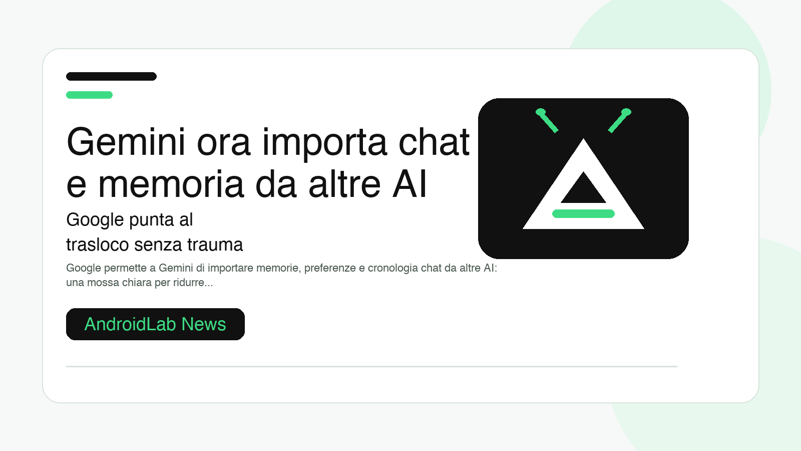 Gemini ora importa chat e memoria da altre AI: Google punta al trasloco senza trauma
