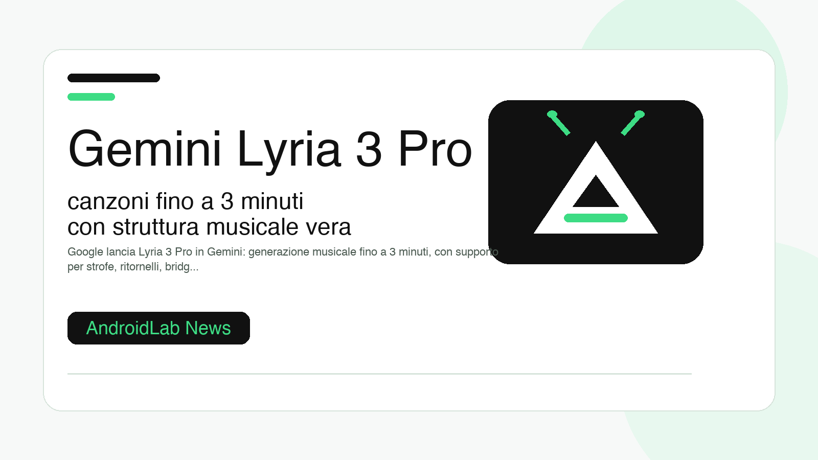 Gemini Lyria 3 Pro: canzoni fino a 3 minuti con struttura musicale vera