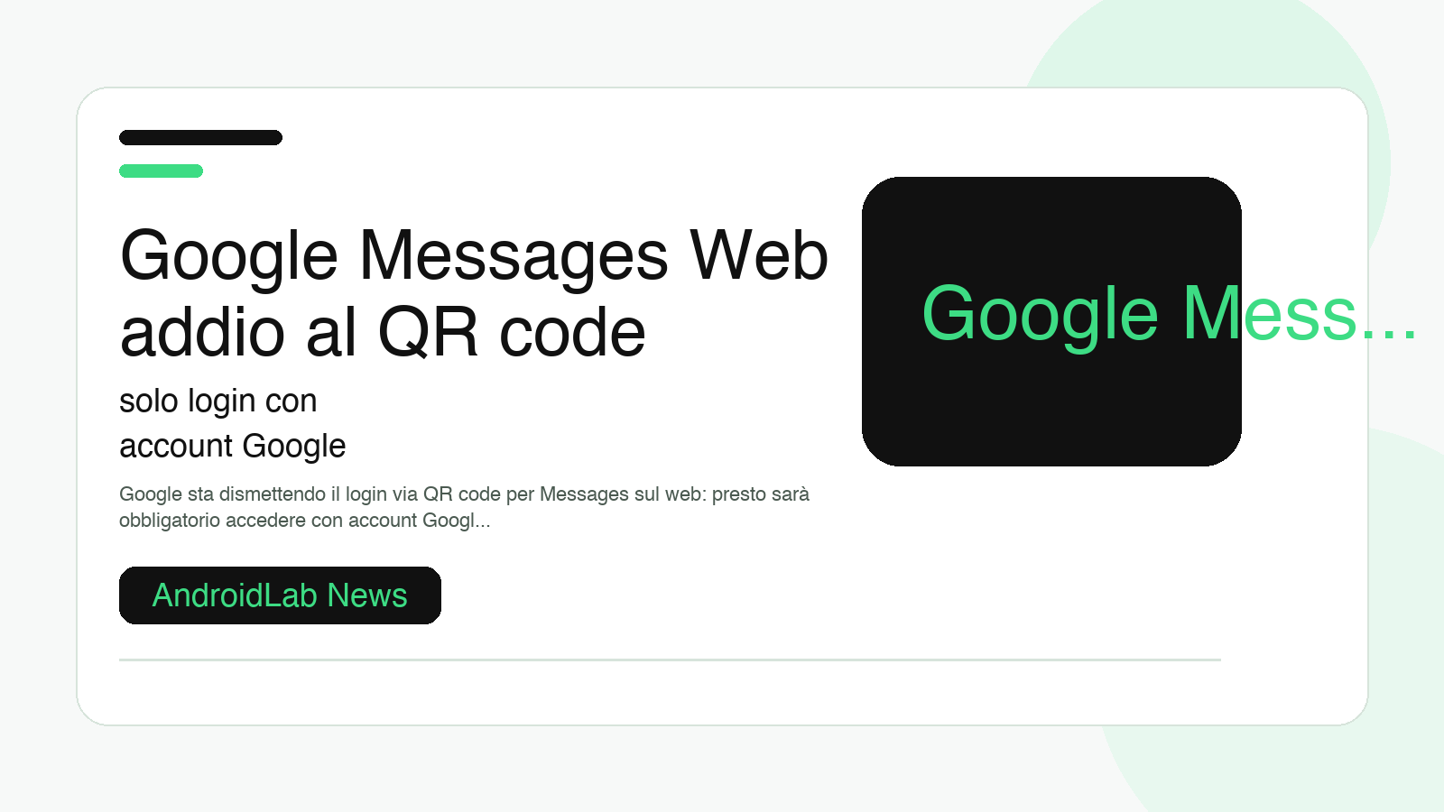 Google Messages Web addio al QR code: solo login con account Google