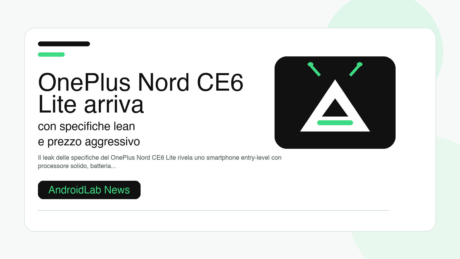 OnePlus Nord CE6 Lite arriva con specifiche lean e prezzo aggressivo