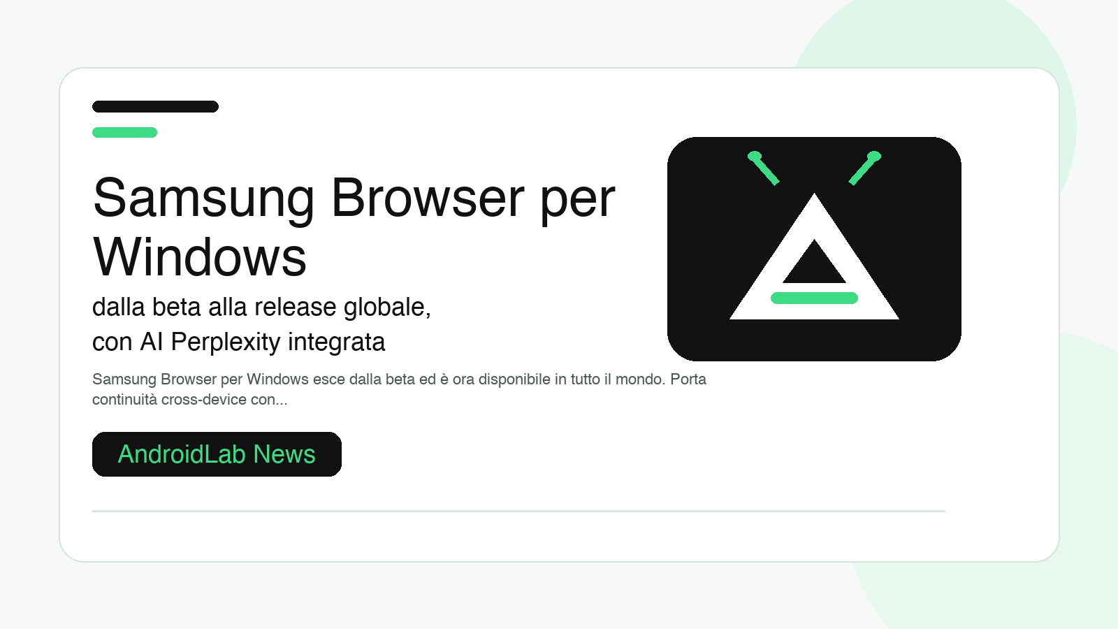 Samsung Browser per Windows: dalla beta alla release globale, con AI Perplexity integrata