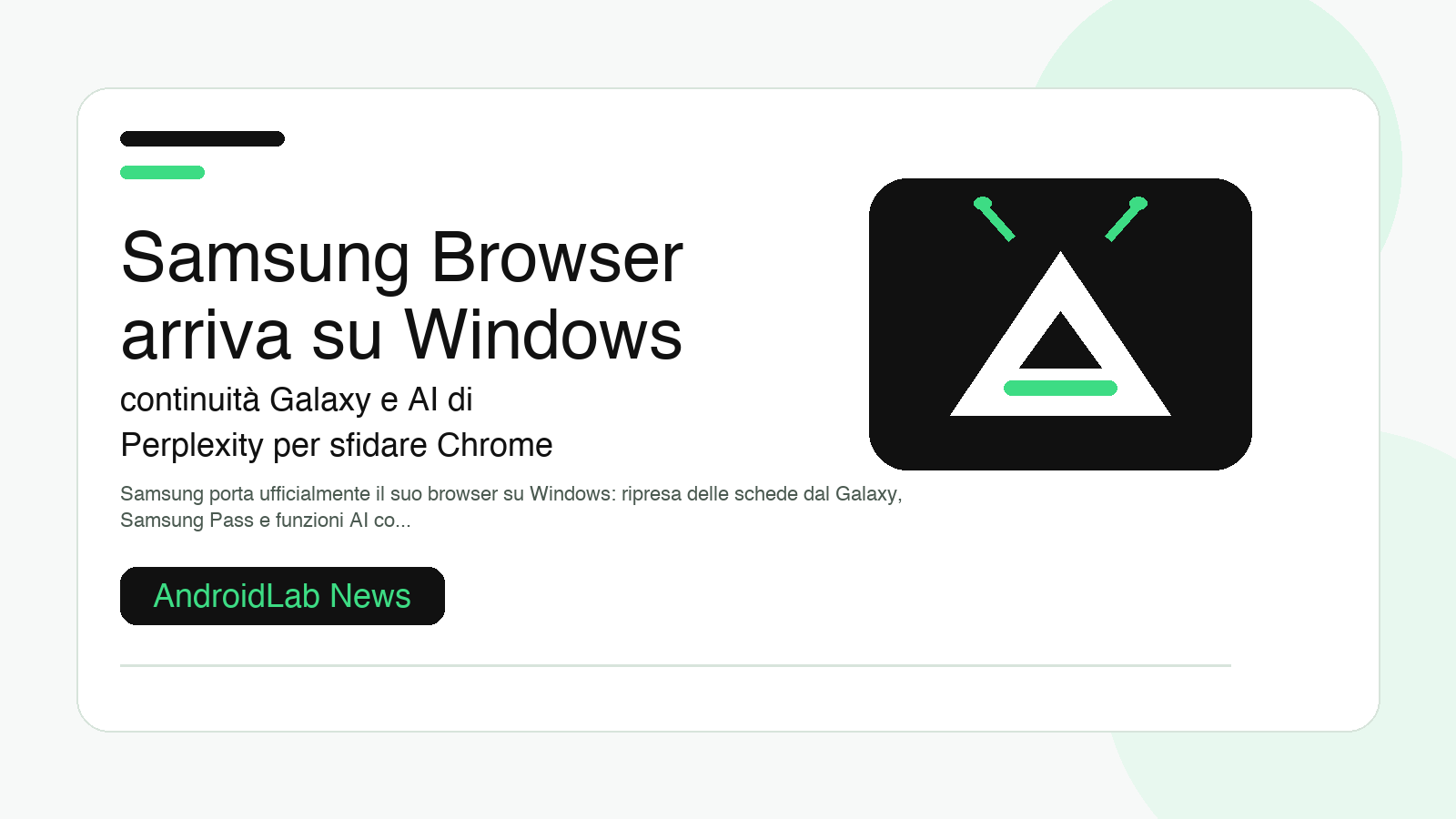 Samsung Browser arriva su Windows: continuità Galaxy e AI di Perplexity per sfidare Chrome