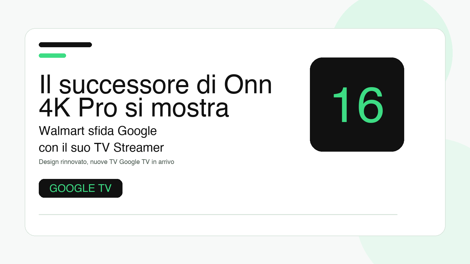 Successore Onn 4K Pro: Walmart sfida Google TV Streamer con design rinnovato