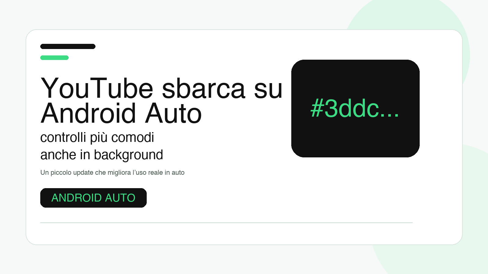 YouTube sbarca su Android Auto con i controlli per la riproduzione in background