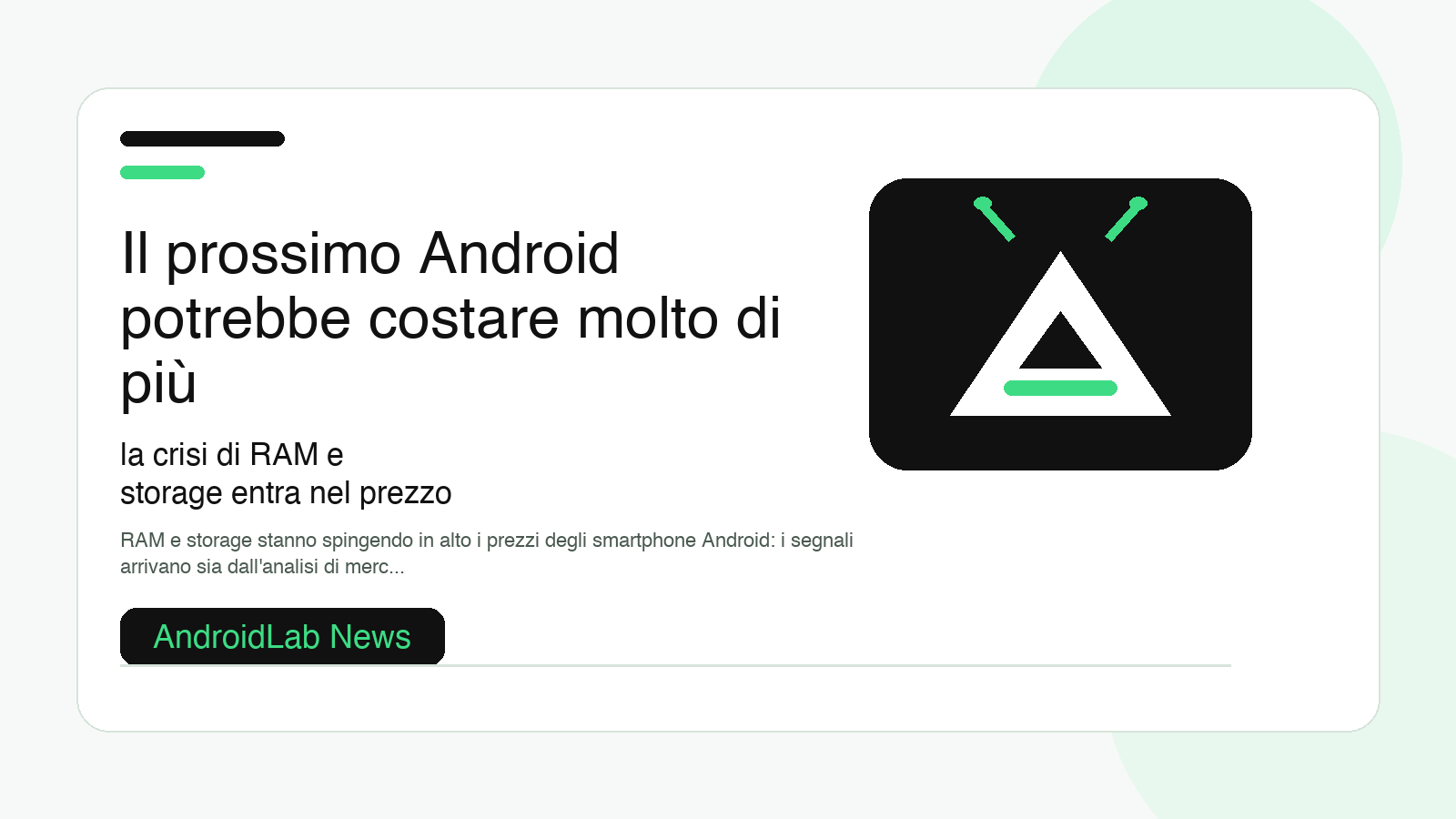 Il prossimo Android potrebbe costare molto di più: la crisi di RAM e storage entra nel prezzo