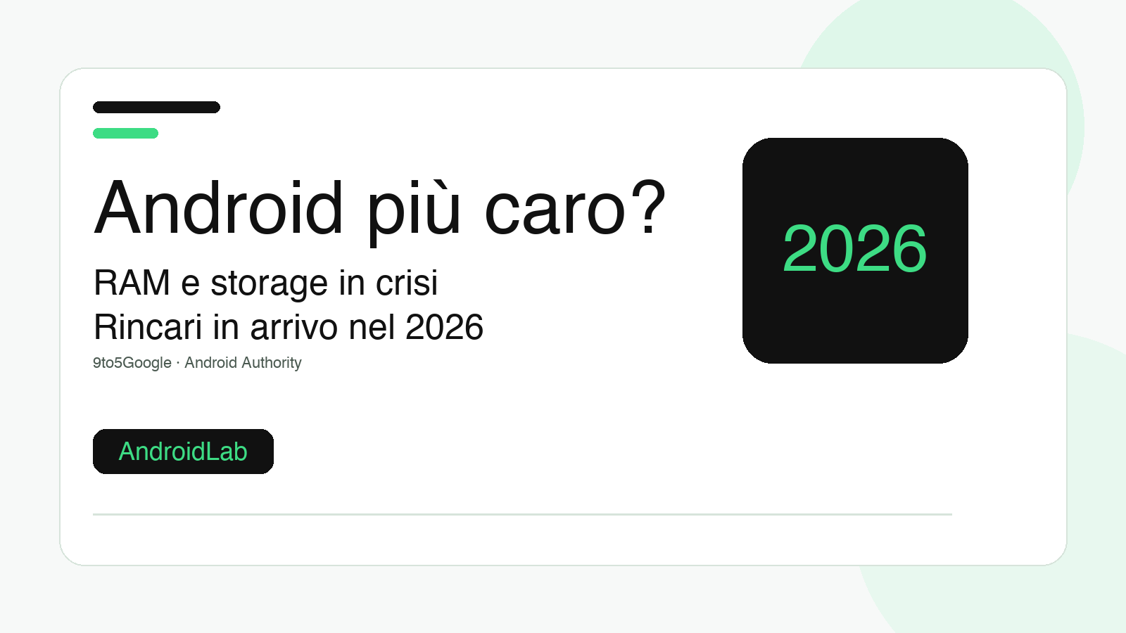 Il prossimo Android potrebbe costare molto di più: la crisi di RAM e storage entra nel prezzo