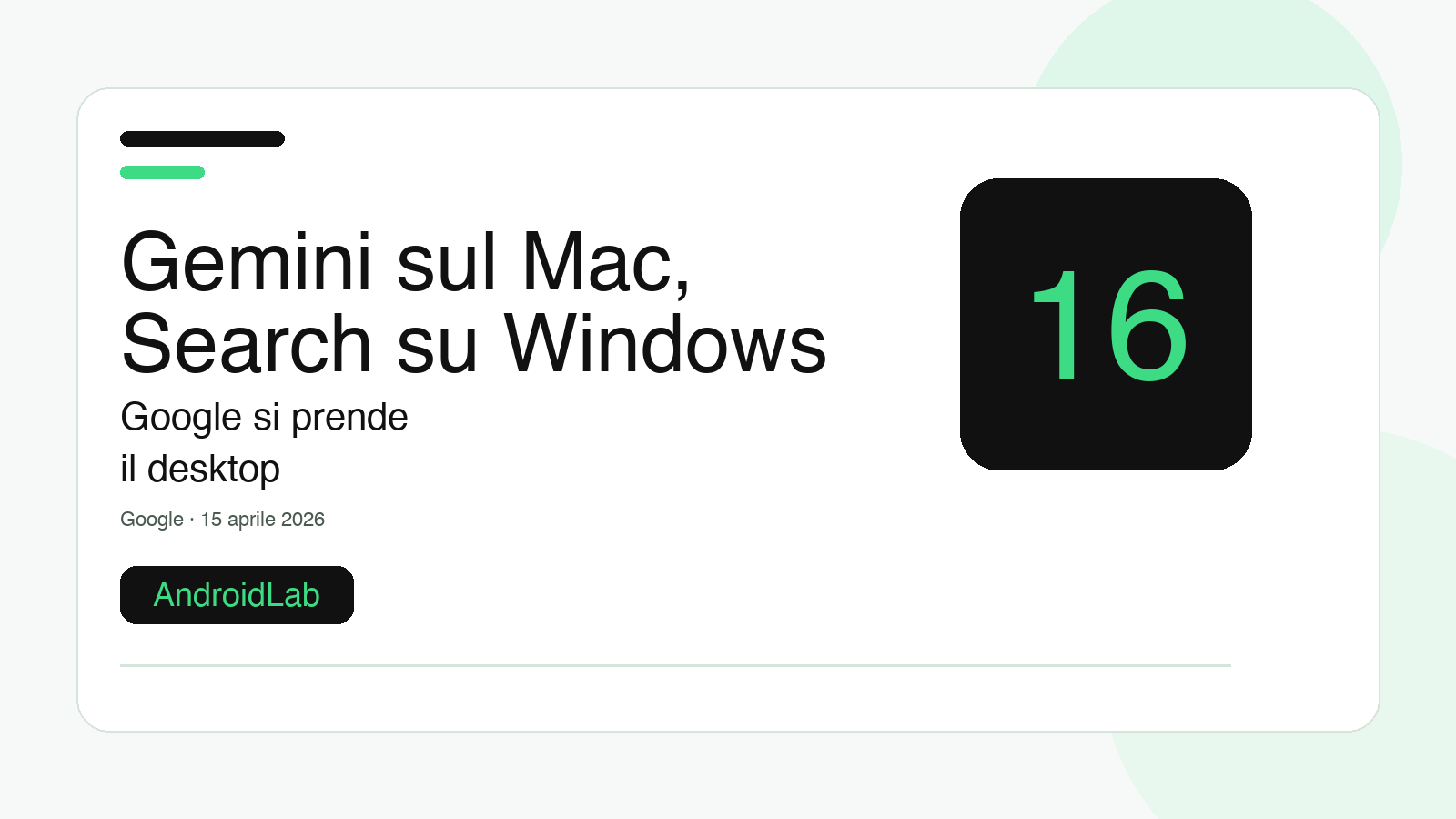 Gemini sul Mac, Search su Windows: Google si prende il desktop
