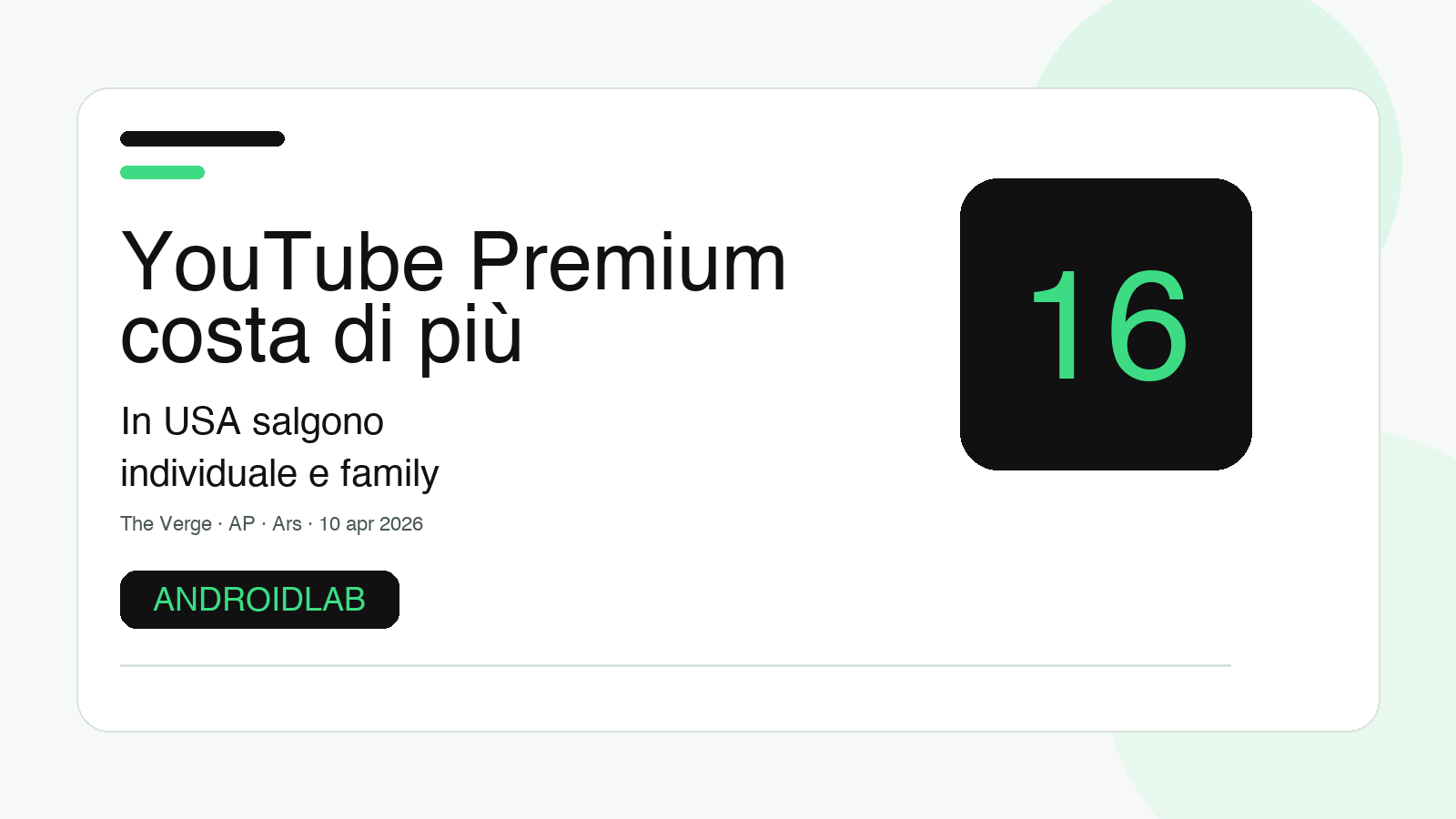 YouTube Premium costa di più, e il conto vero arriva sul piano famiglia