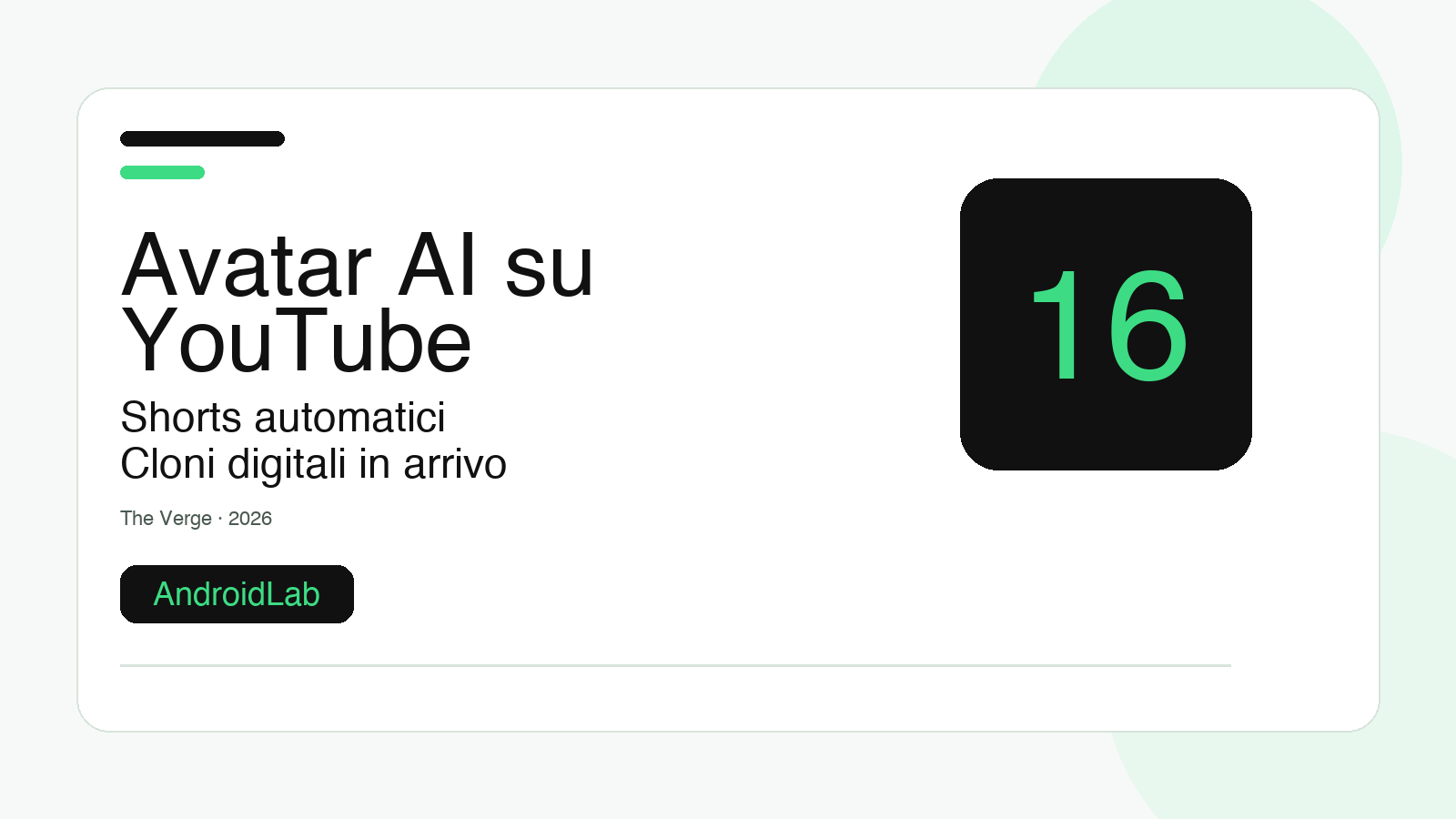 YouTube ti clona: arrivano gli avatar AI che fanno gli Shorts al posto tuo