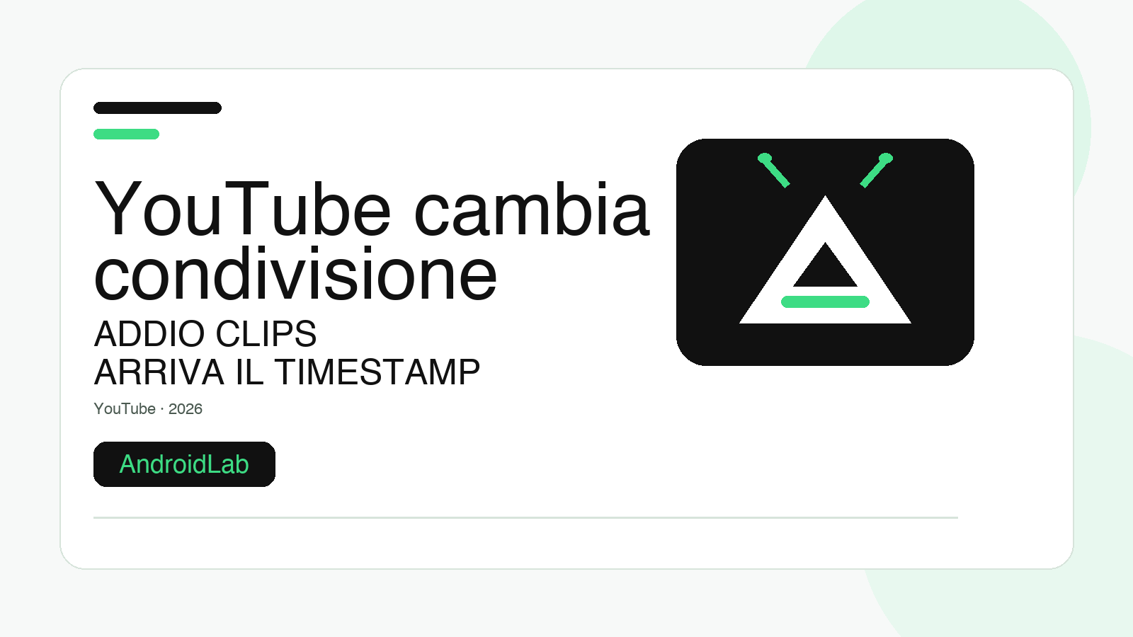 YouTube cambia modo di condividere: su mobile arriva il timestamp, ma Clips saluta