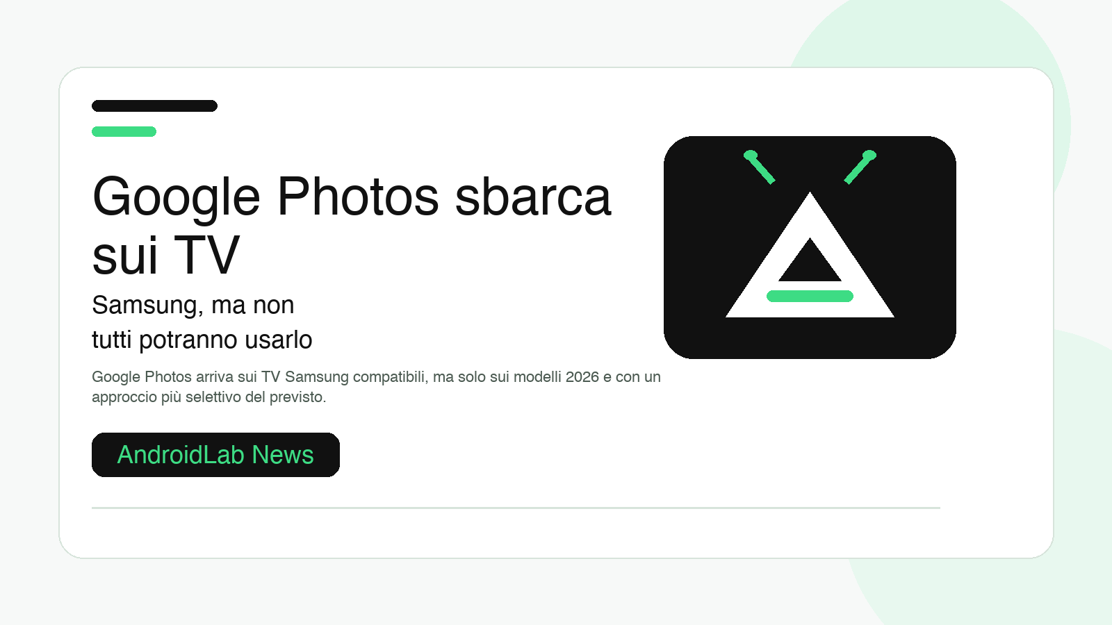 Google Photos sbarca sui TV Samsung, ma non tutti potranno usarlo