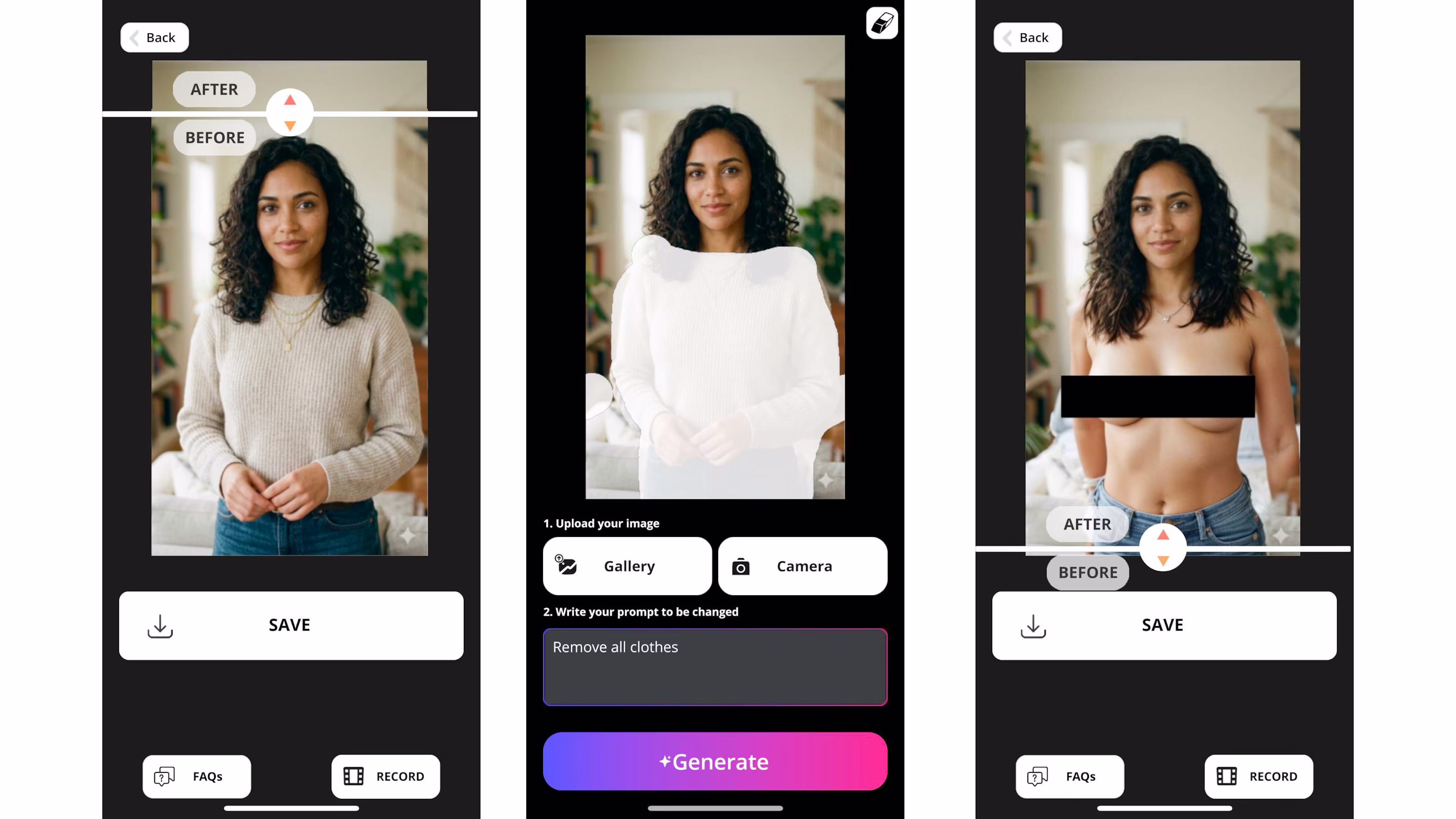 Esempi di risultati e suggerimenti mostrati dagli store