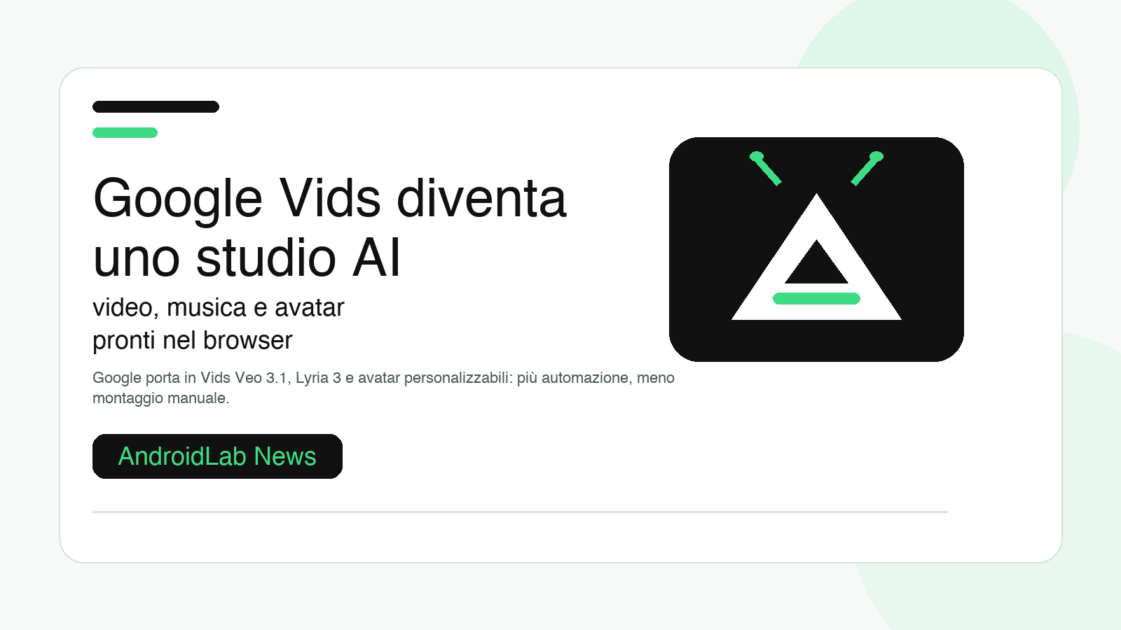 Google Vids diventa uno studio AI: video, musica e avatar pronti nel browser