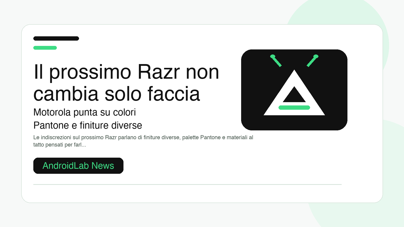Il prossimo Razr non cambia solo faccia: Motorola punta su colori Pantone e finiture diverse