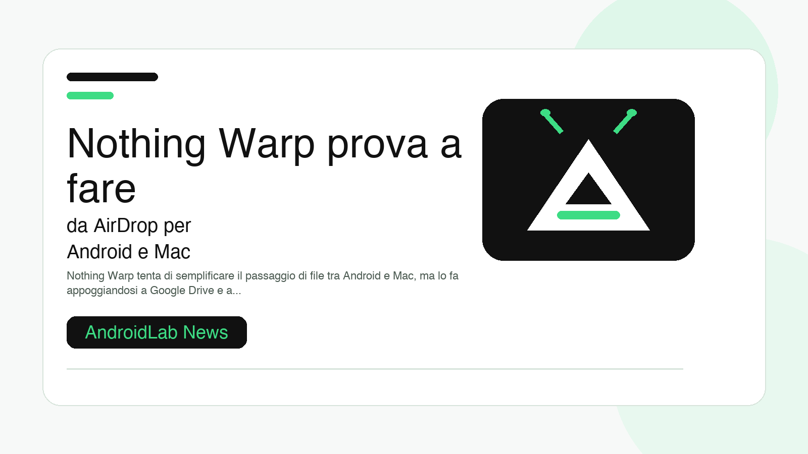 Nothing Warp prova a fare da AirDrop per Android e Mac