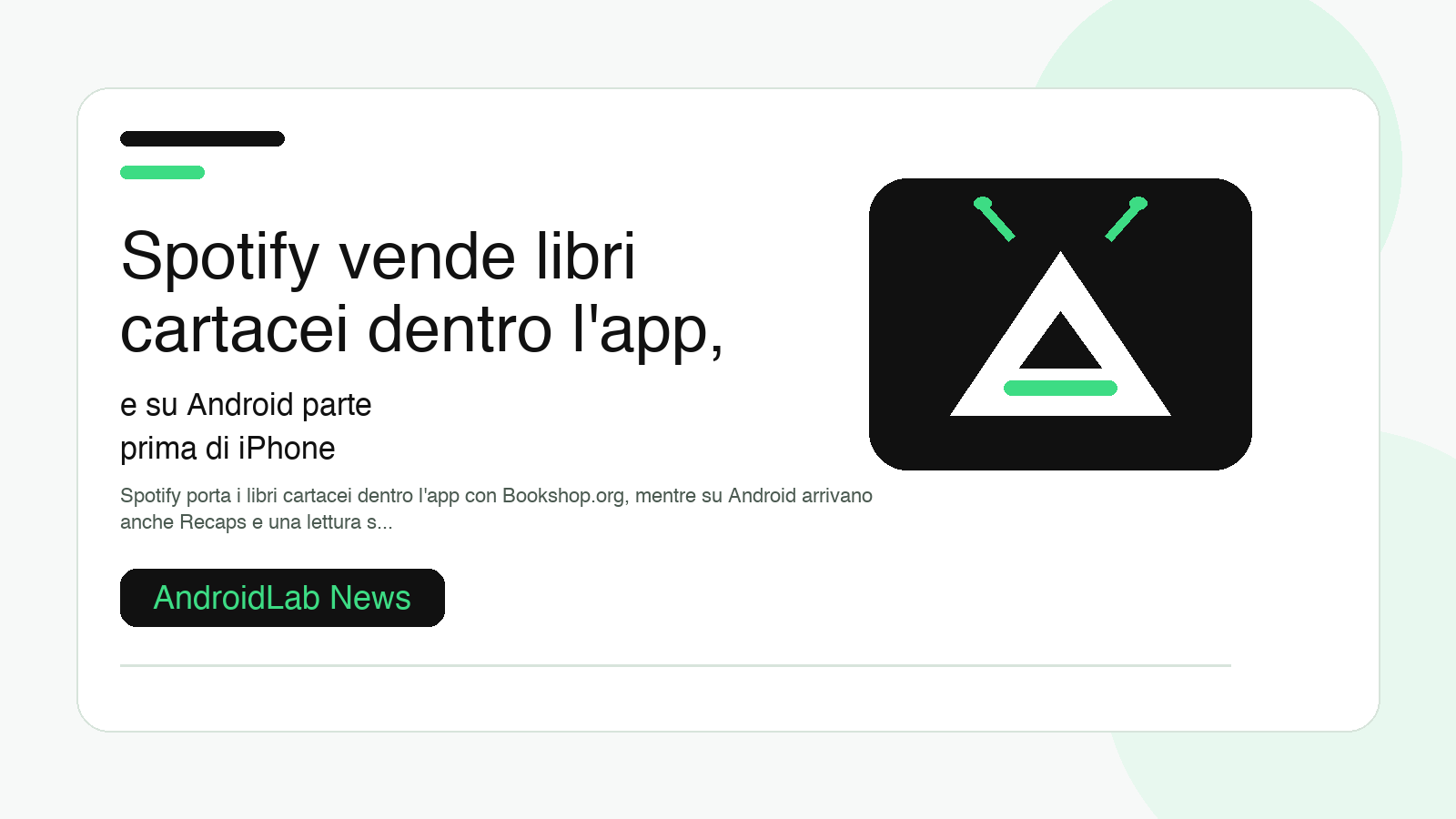 Spotify vende libri cartacei dentro l’app, e su Android parte prima di iPhone