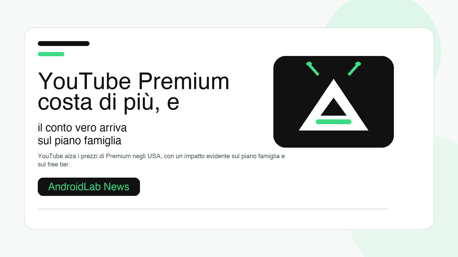 YouTube Premium costa di più, e il conto vero arriva sul piano famiglia