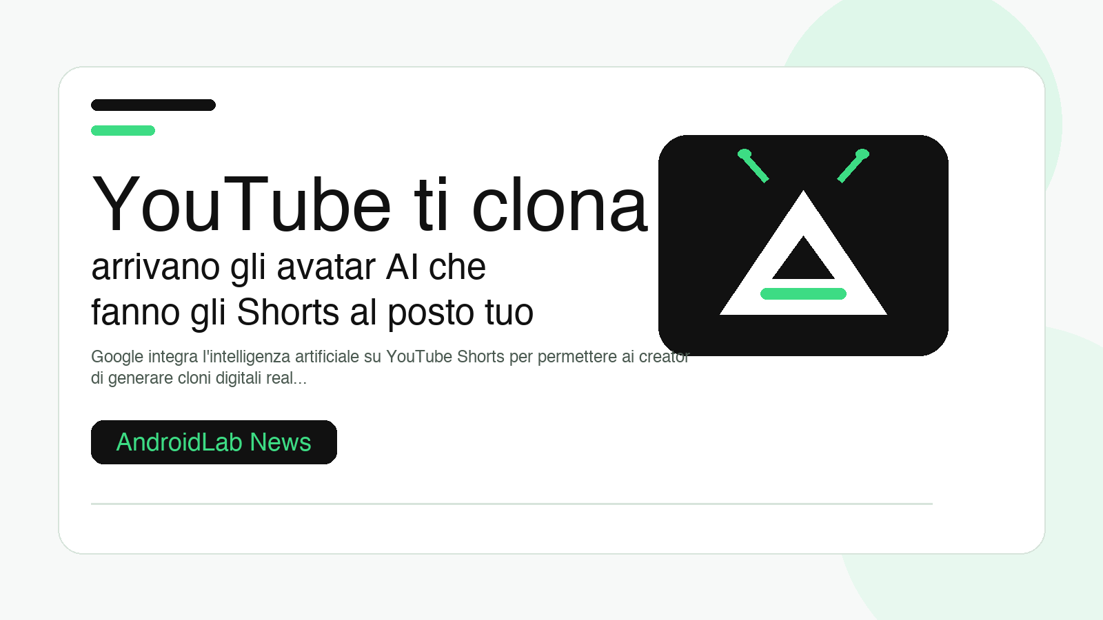 YouTube ti clona: arrivano gli avatar AI che fanno gli Shorts al posto tuo