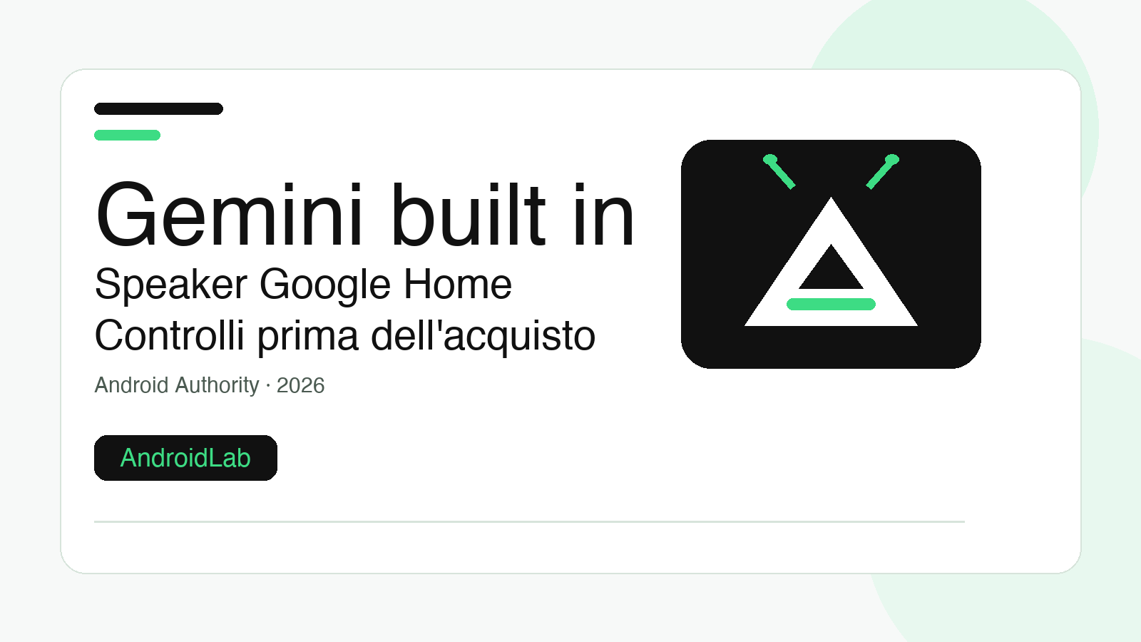 Gemini built in: guida a speaker, Google Home e controlli prima dell'acquisto