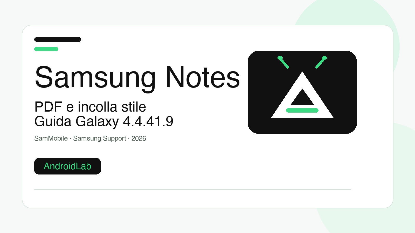 Samsung Notes 4.4.41.9: guida a PDF, incolla stile e note per data