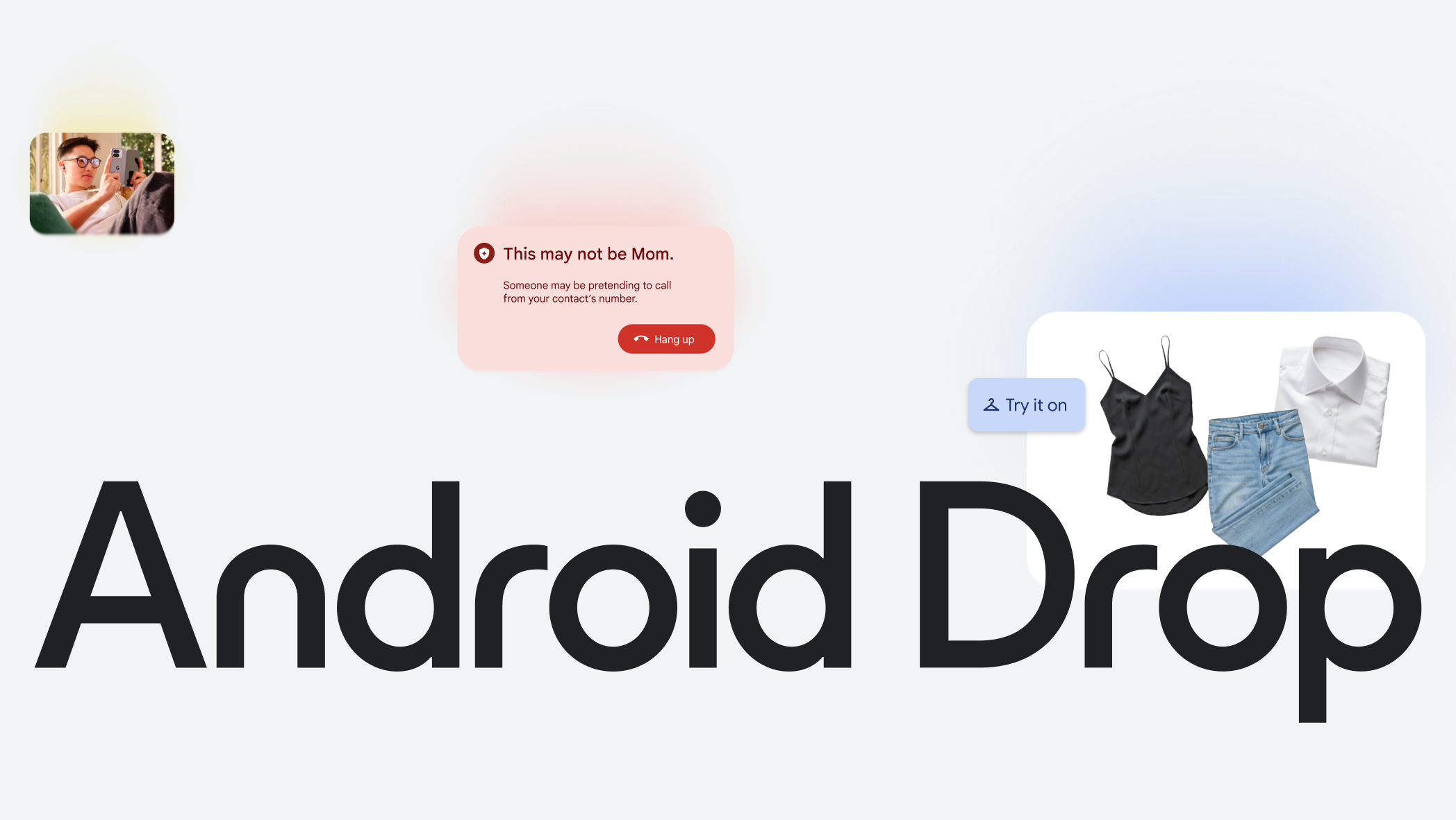 Android Drop con pulsante Try it on per Google Photos Wardrobe