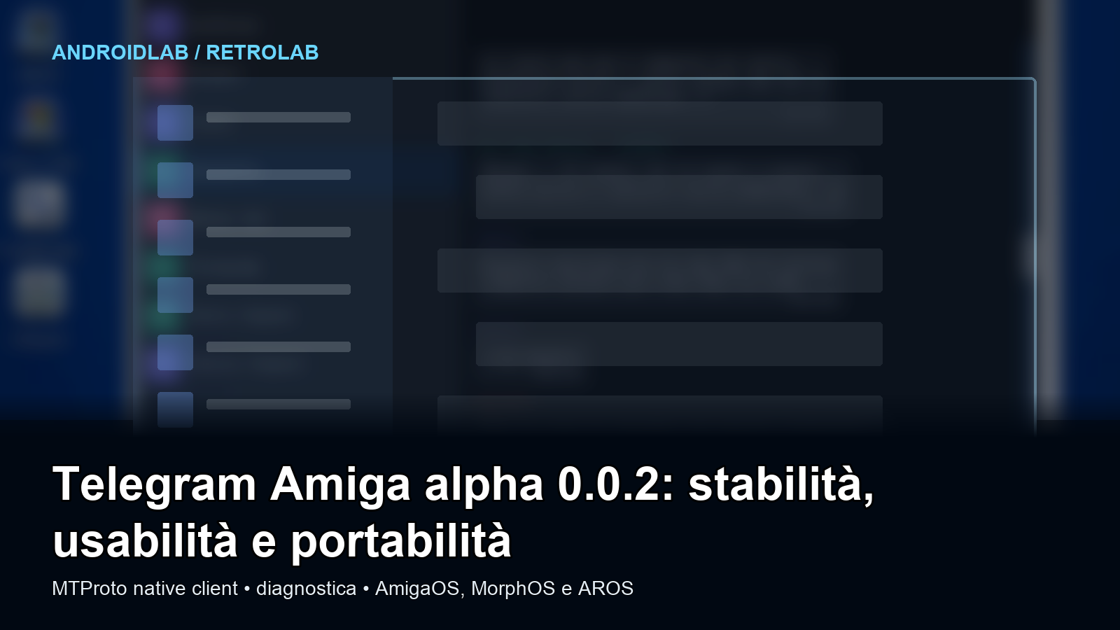 Telegram Amiga alpha 0.0.2: più stabilità, usabilità e portabilità per il client MTProto
