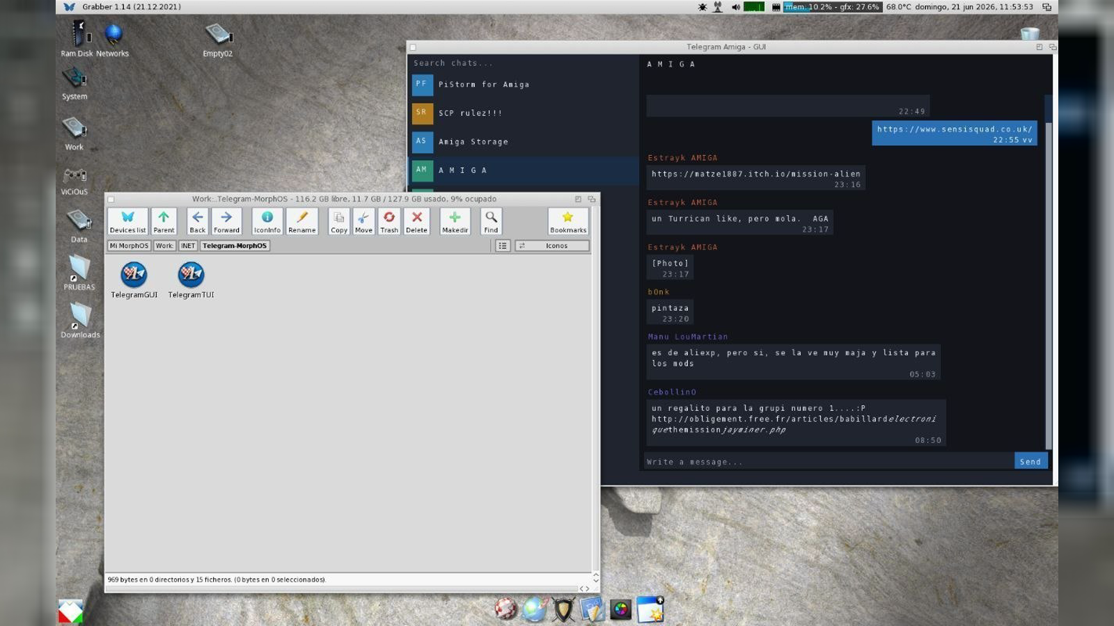 Telegram Amiga Gets a GUI: Alpha 0.0.1 on AmigaOS, MorphOS and AROS