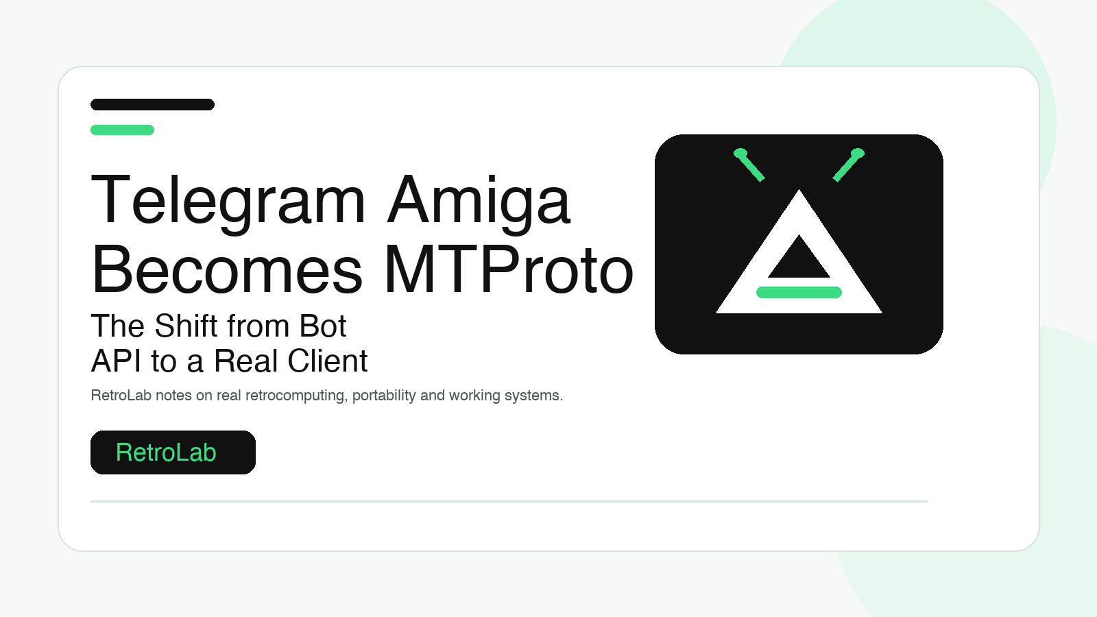 Telegram Amiga Becomes MTProto: The Shift from Bot API to a Real Client