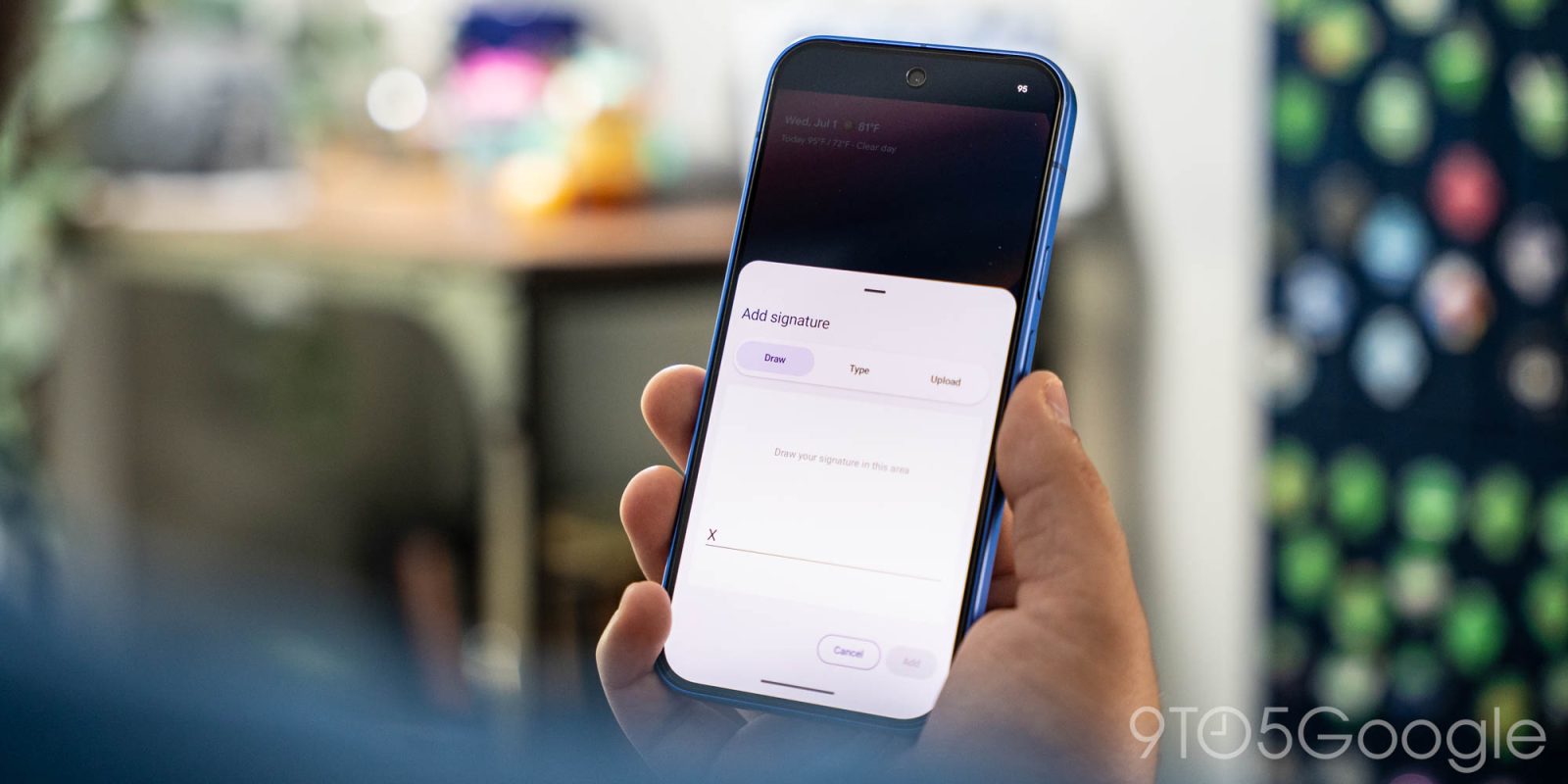 Google Signature su un telefono Pixel
