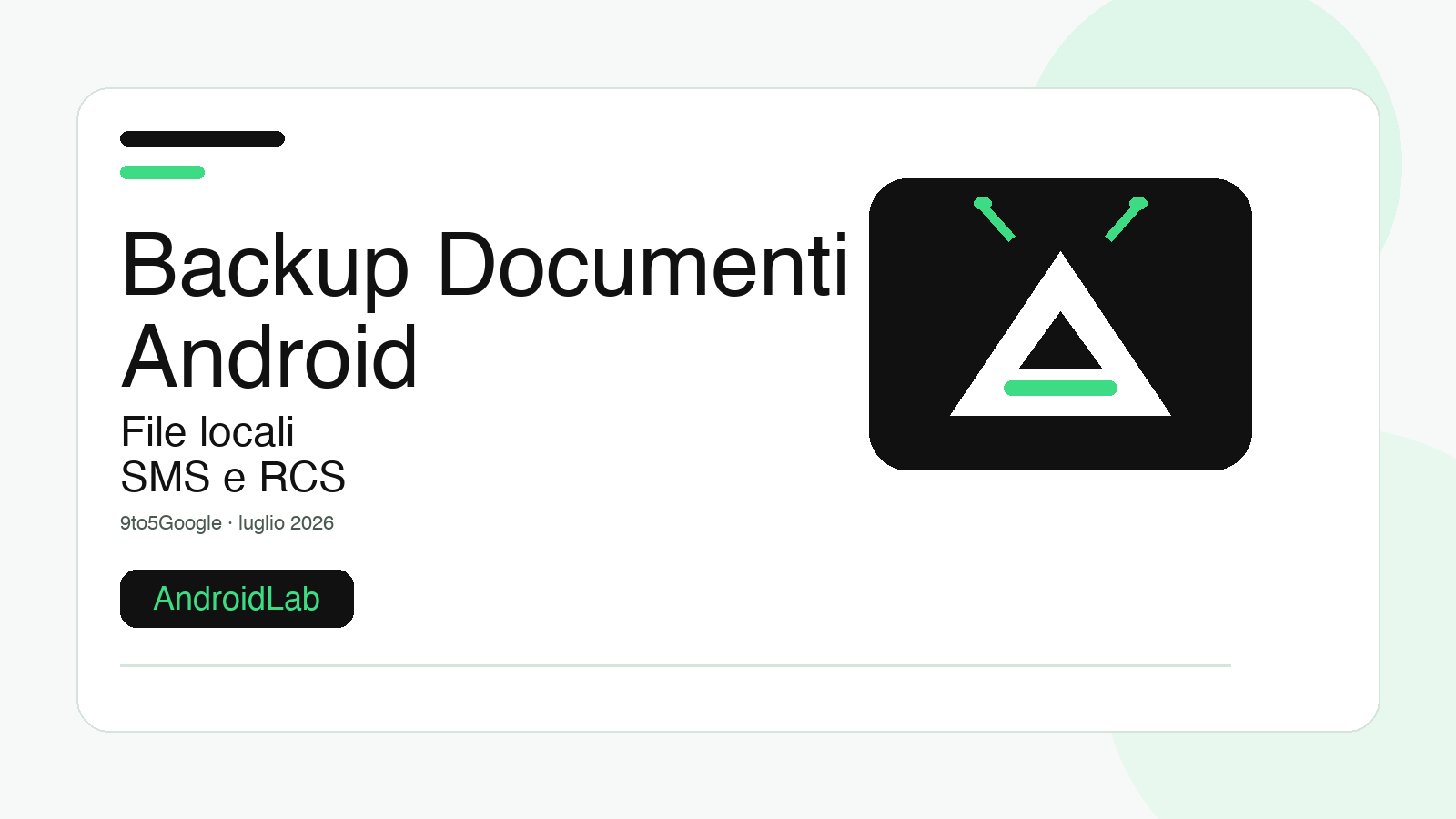 Backup Documenti Android: guida a file locali, SMS e RCS prima del reset