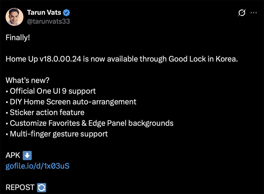 Good Lock Home Up su One UI 9: guida a gesti e controlli, retro e finitura