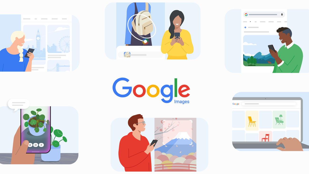 Official Google Images illustration showing visual search and devices