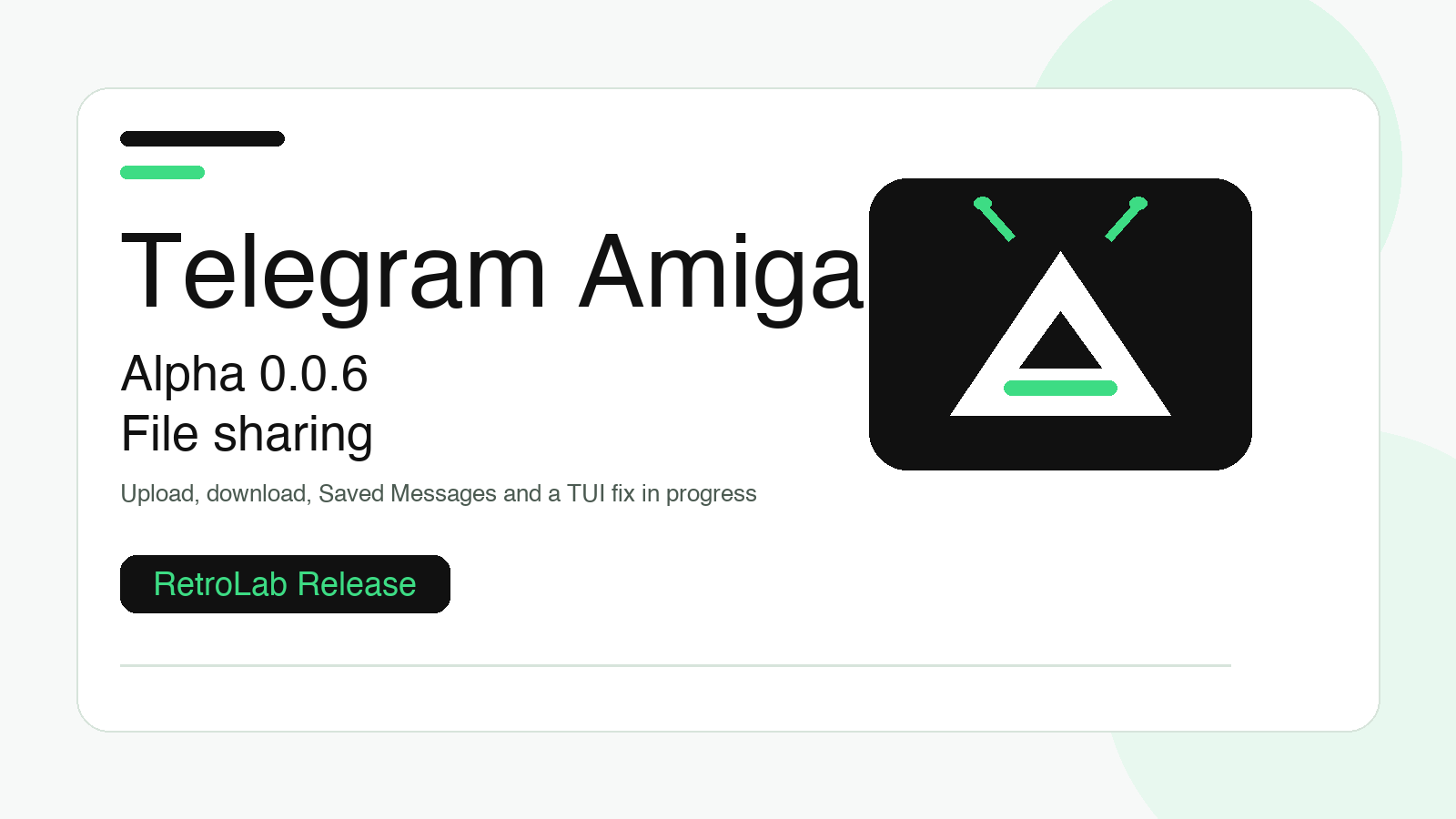 Telegram Amiga alpha 0.0.6 brings file sharing to AmigaOS, MorphOS and AROS