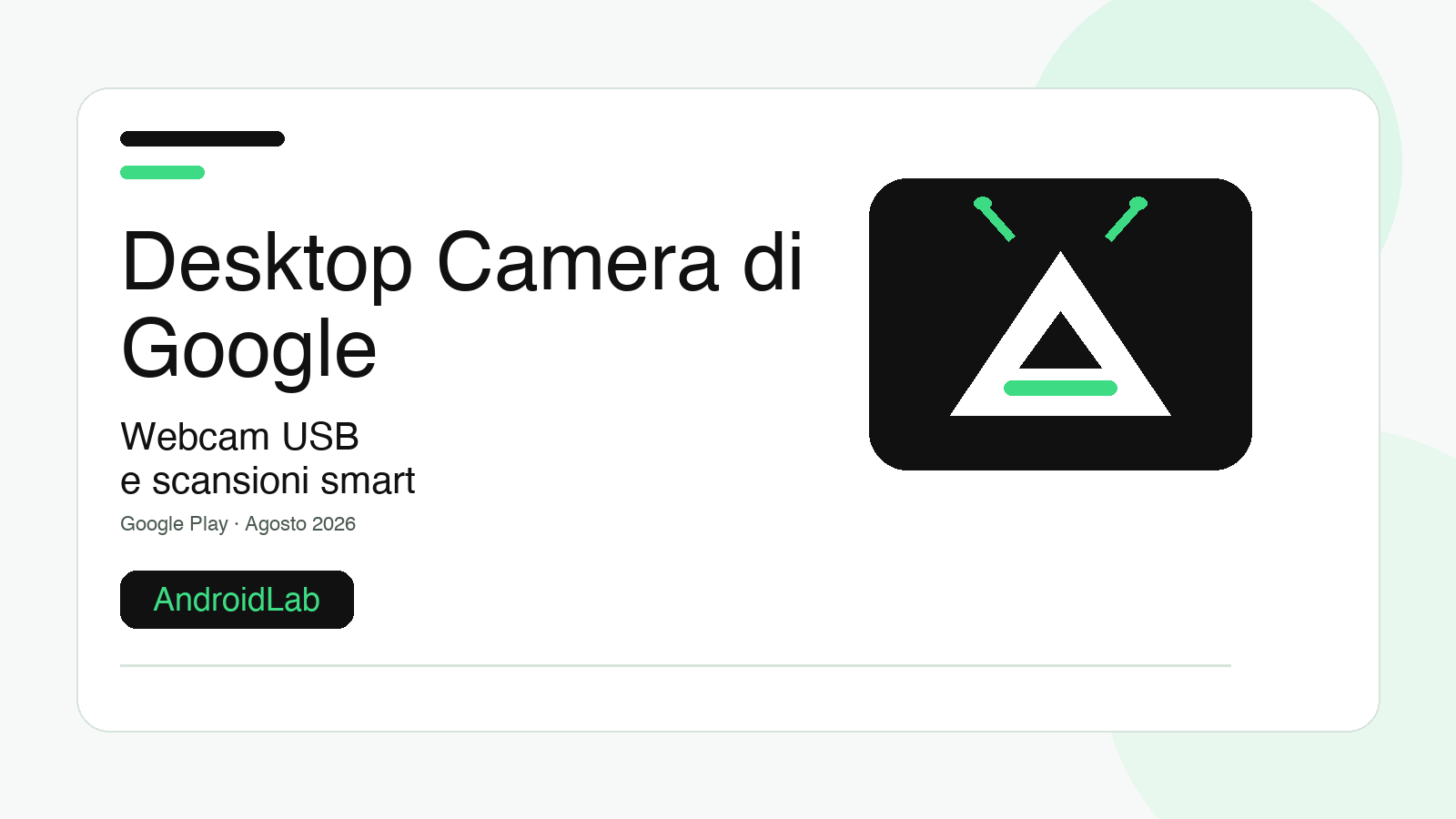Desktop Camera di Google: webcam USB e scansioni