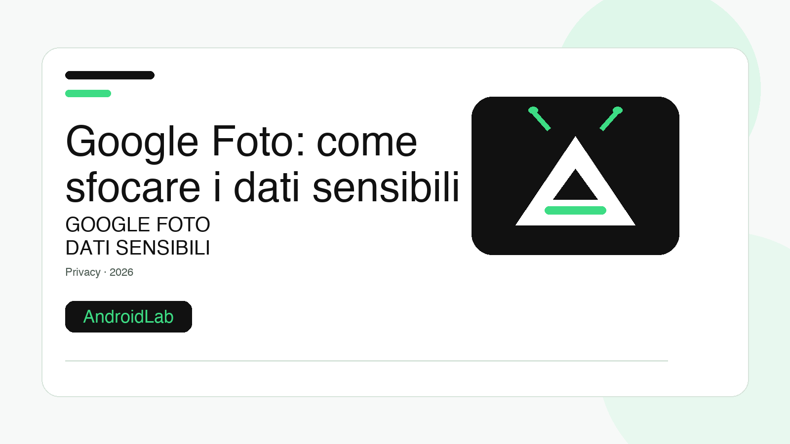 Google Foto: come sfocare i dati sensibili
