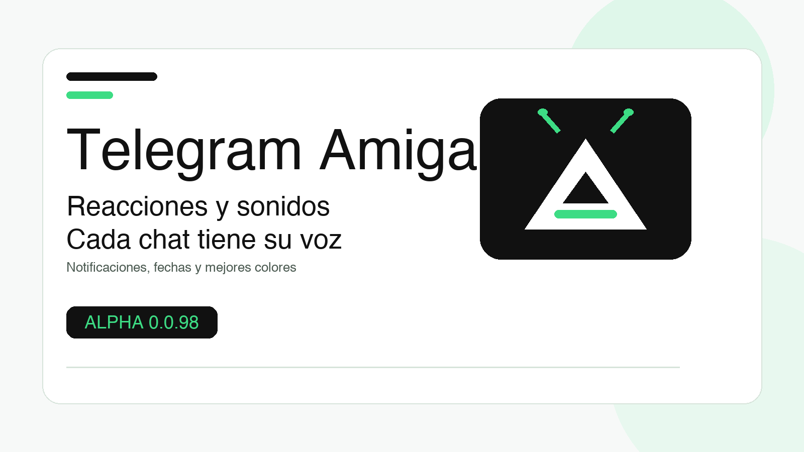 Telegram Amiga Alpha 0.0.98: reacciones y sonidos