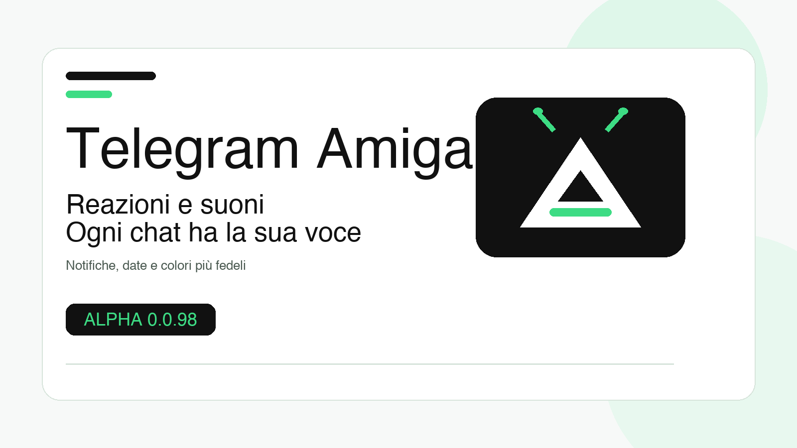 Telegram Amiga Alpha 0.0.98: reazioni e suoni per chat